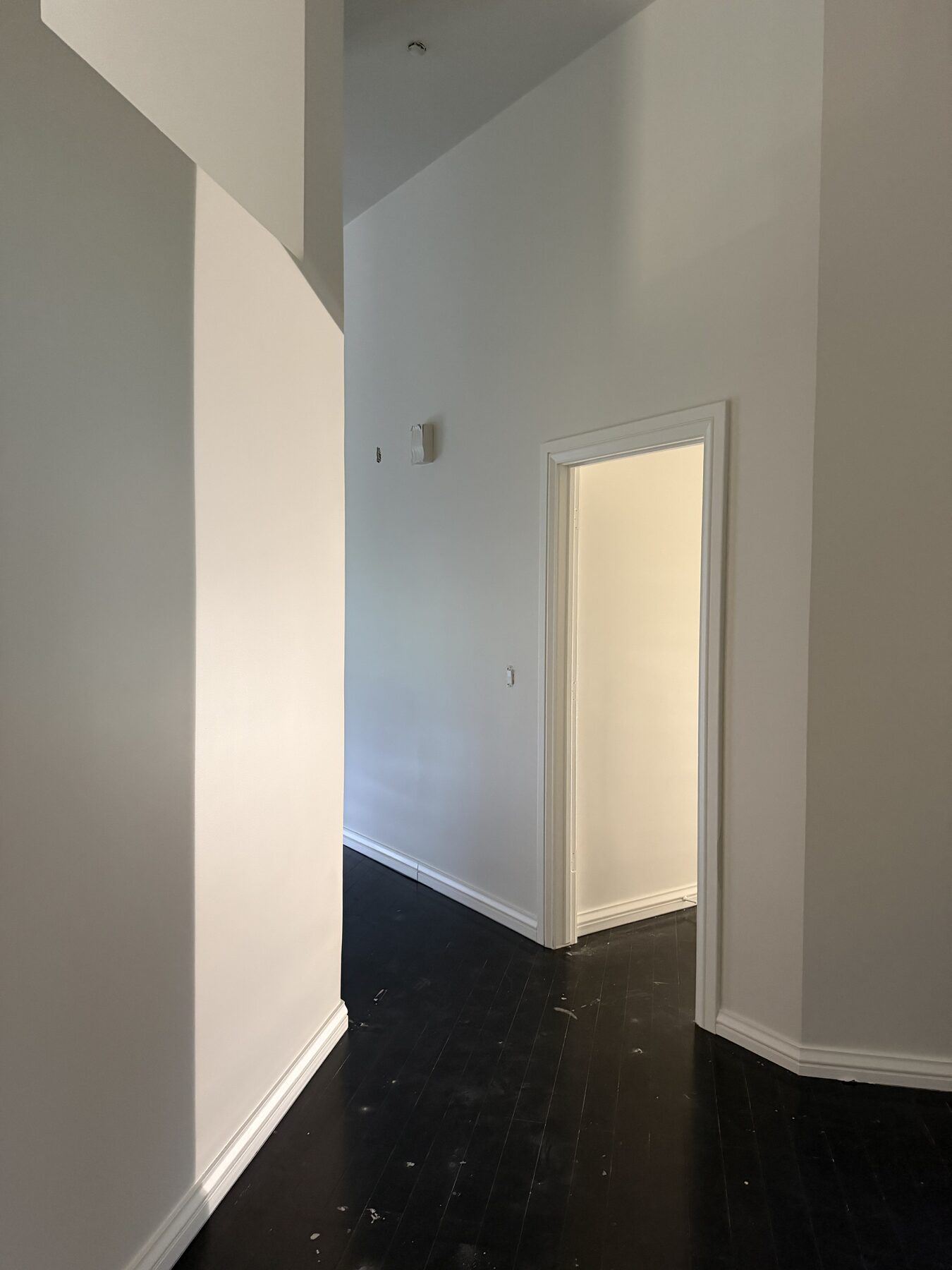 Painted hallway with clean corners and trim